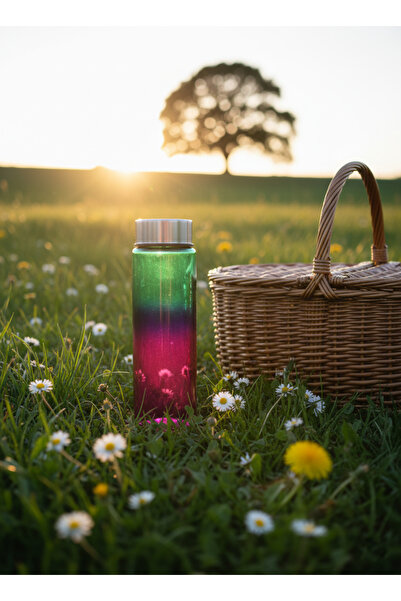 Blissra 550 Cc Double Color Glass Flask – Metal Lid, Leak-Proof Water Bottle