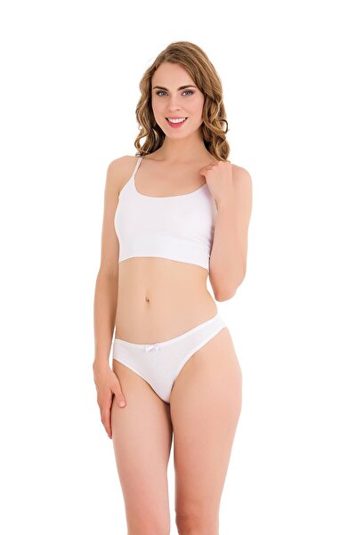 Newlilla 3232 Pachet de 6 chiloți pentru femei din bumbac simplu Brazil