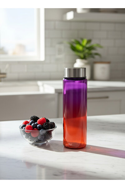 Blissra 550 Cc Double Color Glass Flask – Metal Lid, Leak-Proof Water Bottle