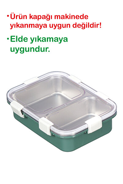 M&L LUNCH BOX 2 Bölmeli 900 ML Paslanmaz Çelik Beslenme Kutusu - Termal Saklama Kabı
