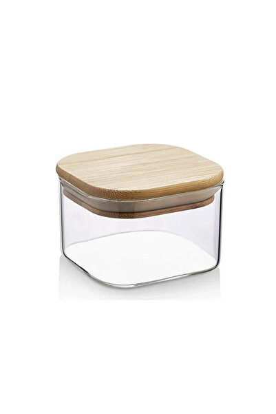 masis home Bambu Vakumlu Kapaklı Borosilikat Cam Kahvaltılık (1 ADET FİYATIDIR)