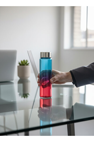 Blissra 550 Cc Double Color Glass Flask – Metal Lid, Leak-Proof Water Bottle