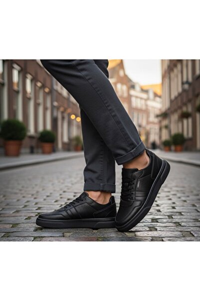 Carrano Erkek Siyah Günlük Spor Ayakkabı Rahat Yürüyüş Ayakkabısı Ortopedik 1850