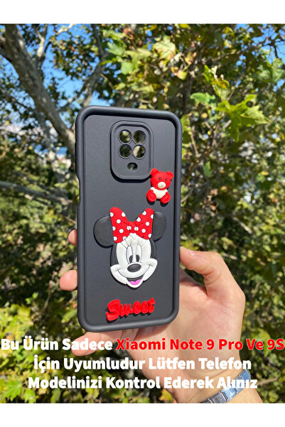 GtTech Xiaomi Redmi Note 9 Pro/Note 9S Uyumlu 3D Minnie Figürlü Darbe Korumal...