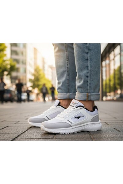 Wanderfull Мъжки спортни обувки, бели, ортопедични, удобни, дишащи, висококачествени, с връзки 4288