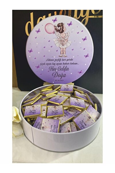 Nehir 50 Adet İsme Özel Bebek Madlen Sütlü Çikolata