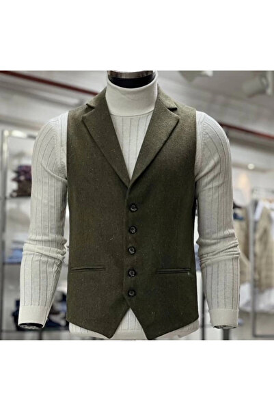 ayakuydur Erkek Haki Yeşili Yelek