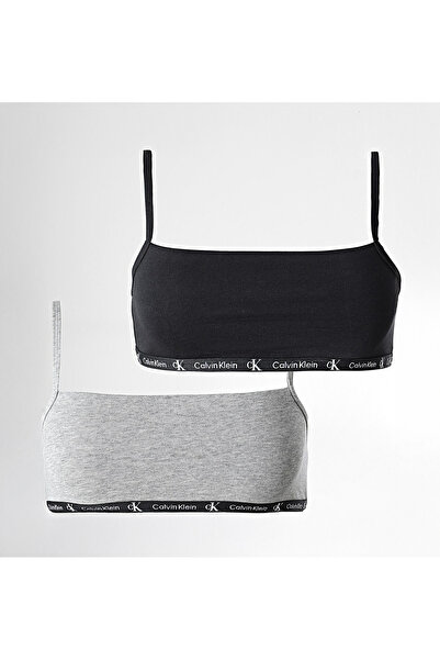 Calvin Klein Podepsaná dámská sportovní podprsenka – elastický pásek, černo-šedá 000qf7215e-bgh