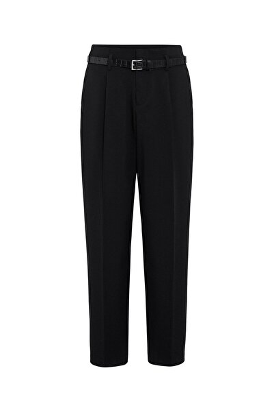 Antioch Black High Waist Pleated Women's Trousers