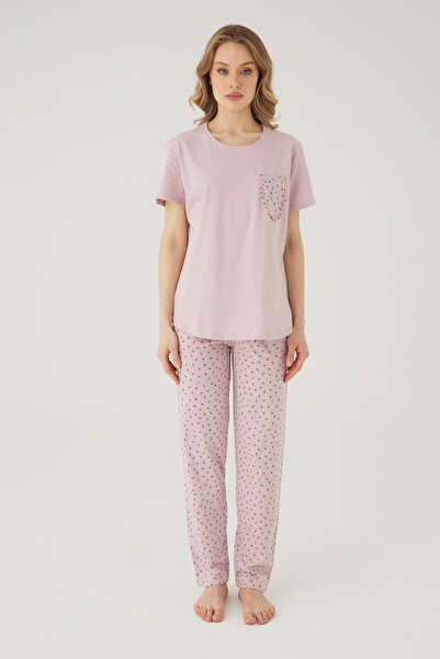 TURAY Σετ πιτζάμες Wishes Comfort Kısakol 100% βαμβακερή γυναικεία πούδρα