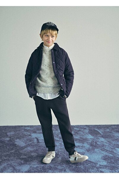 MANGO Kids İpli pamuklu jogger pantolon