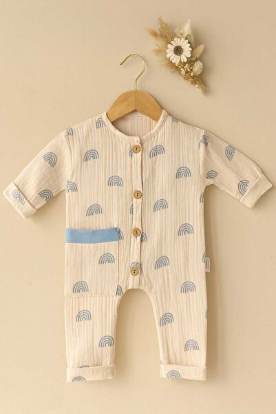 krm kerem bebe Muslin Fabric Baby Rompers