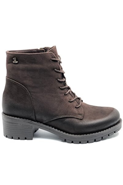 Venüs 3312k Kahve Nubuk Hakiki Deri Kadın Topuklu Bot