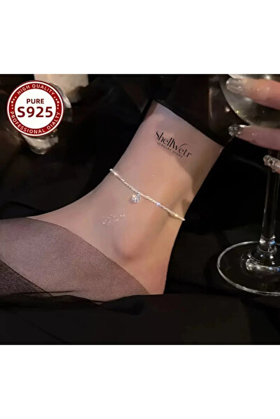 shellwetr CrystalStep kadın 925 gümüş tek taş kadın halhal