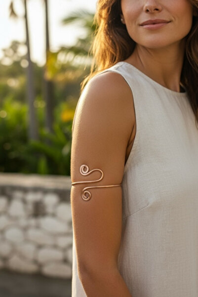 Sevilgülgünfinecrafts ARM CUFF | El Yapımı %100 Saf Bakır Üst Kol Pazı Kelepçesi Bilekliği | Otantik Tasarım