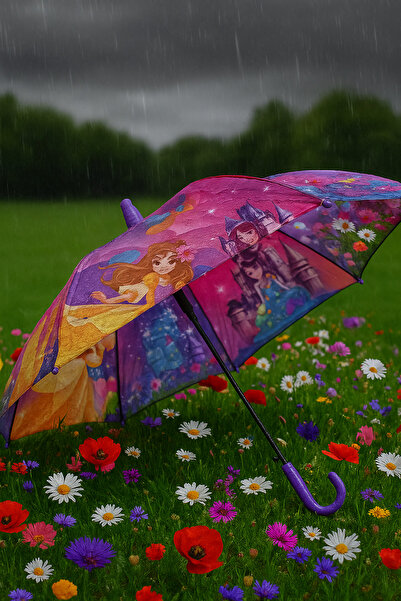 Silmaril 72 CM!! Katlanır Kılıflı Bardaklı Düdüklü Çocuk Şemsiyesi Yağmur Kış...