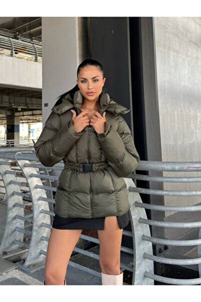 MADAME MELEK Αδιάβροχο ύφασμα Εισαγόμενο ύφασμα με κουκούλα φουσκωτό παλτό Αδιάβροχο παλτό με κουκούλα αντιανεμικό