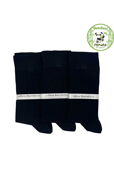 FENRA STUDIO جوارب سوداء ناعمة مكونة من 3 قطع بدون خياطة عند الأصابع مصنوعة م...