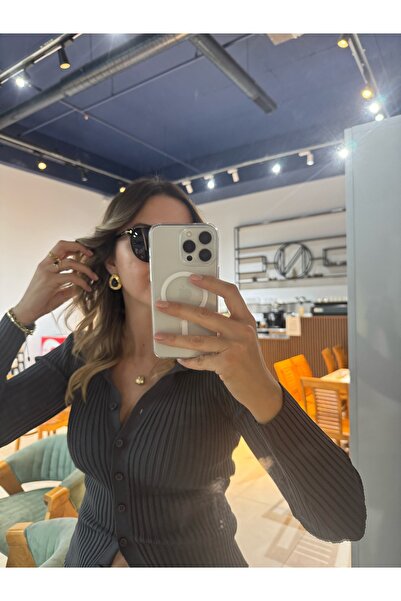 MODA 14k Vip Seri 28 mm Siyah Taşlı Küpe