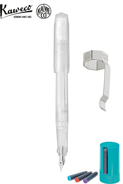 Kaweco WizDesign 10002241 PERKEO DOLMAKALEM ŞEFFAF M UÇ + Kartuş Kutusu 8'li ...