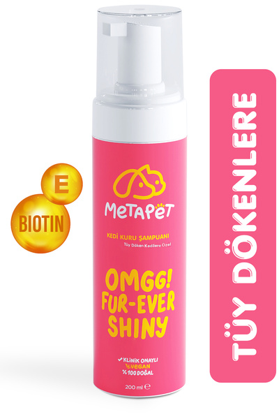 Metapet Tüy Döken Kedilere Özel Kuru Bakım Şampuanı, E Vitamini Ve Doğal Yağlar, Döküm Önleyici