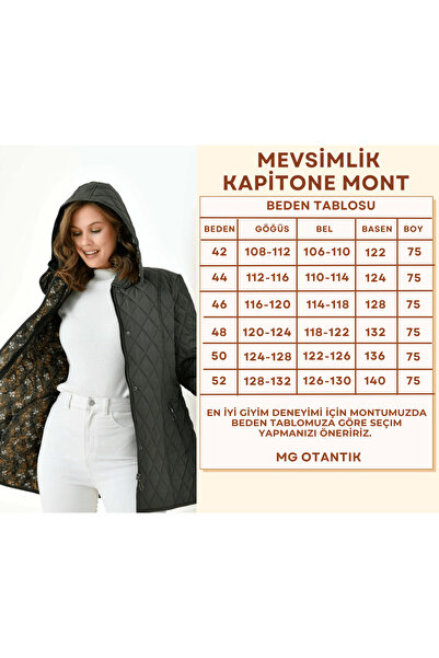 Butik Μεγάλο μέγεθος με κουκούλα και καπιτονέ παλτό με φερμουάρ