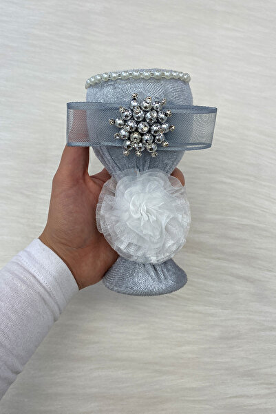 ZEYMERADE Gray Wedding Needle Holder for Wedding Jewelry, Henna Night Bride G...