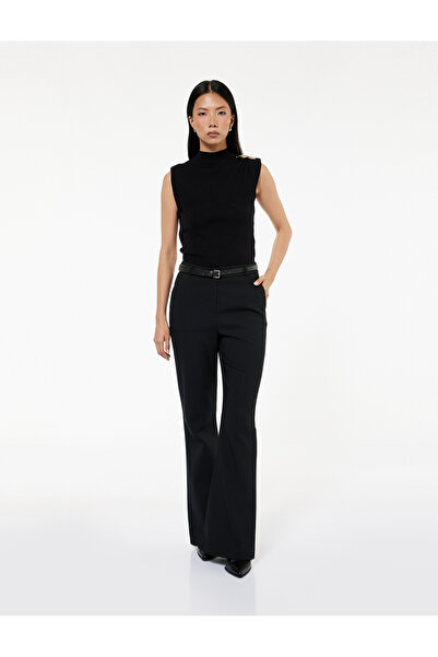 Koton Pulover tricotat fără mâneci cu guler înalt cu detaliu drapat