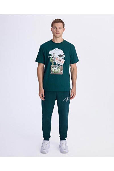 Kappa Authentic Vitor Erkek Petrol Yeşili Regular Fit Tişört