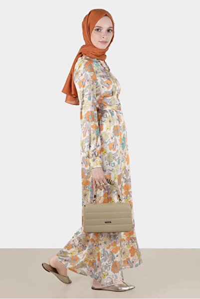 Alvina Φόρεμα με λουλούδια με ζώνη - 42778