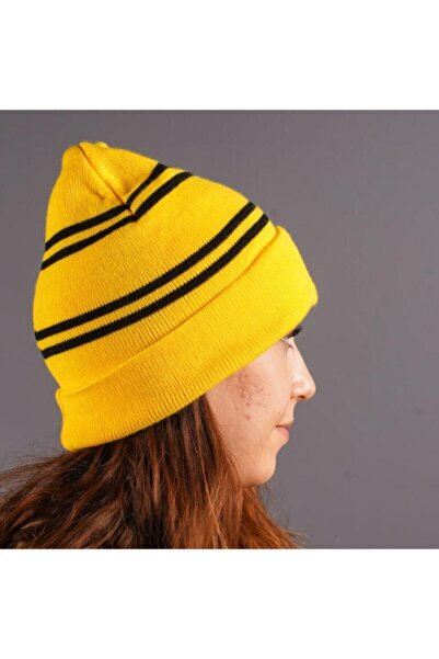 Sihir Dükkanı Hufflepuff Bere Standart Beden Lisanslı Örme Akrilik