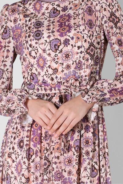 Alvina ETNİK DESENLİ KUŞAKLI ELBİSE 43947