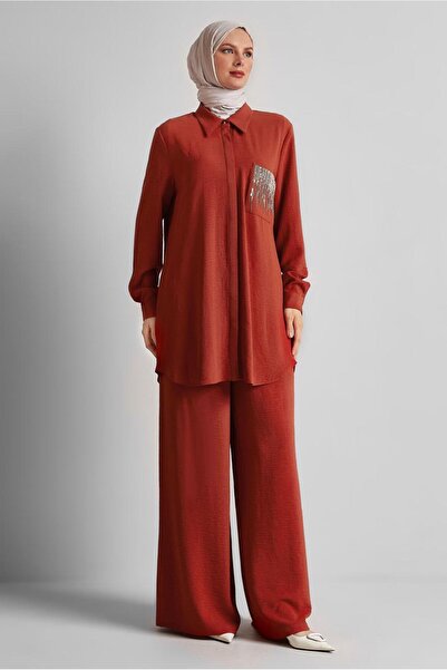 Alvina Stone Printed Pants Suit 44681