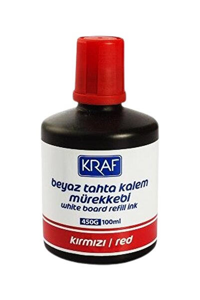 KRAF Beyaz Tahta Kalem Mürekkebi 100ml Kırmızı 450g1