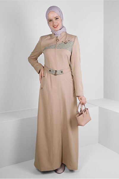 Alvina Plaid Detail Belted Ferace 10705