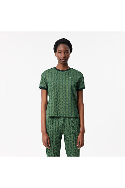 Lacoste تيشيرت جاكار بقصة ضيقة ومونوغرام - TF3244-00-ICL
