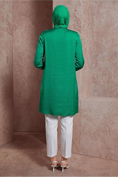 Alvina Satin Tunic - Ruffle Detailed, Model 43868