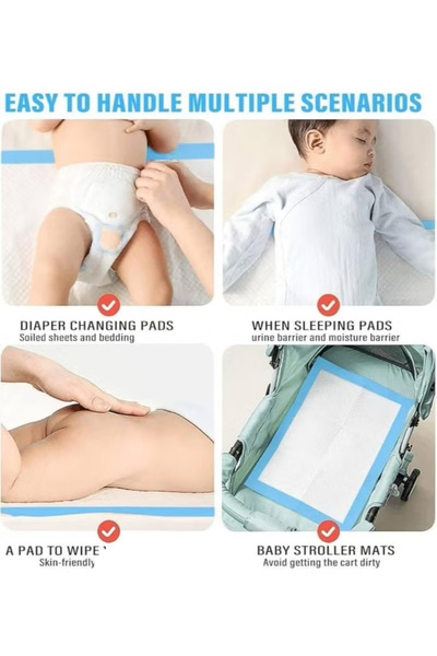 Generic 20pcs pads 60x60 cm Large Disposable Changing Pad Leak-Proof Underpad Bed Table Protector Mat
