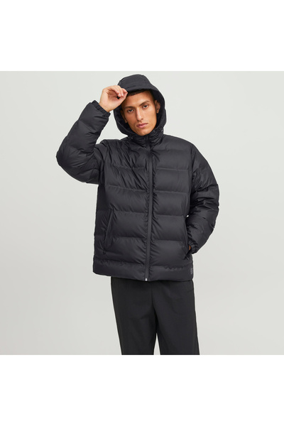 Jack & Jones Jcoelements Pu Puffer Μαύρο
