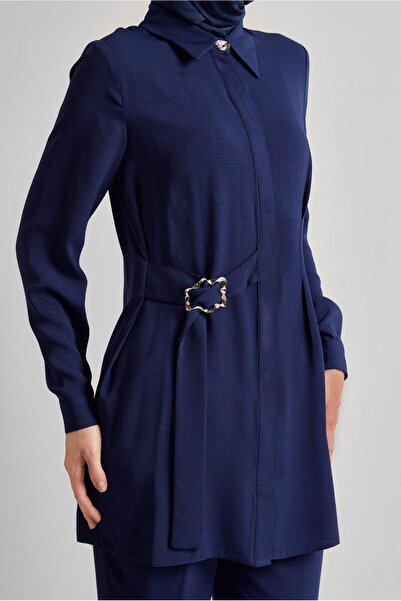 Alvina Shirt Collar Pants Suit 45348