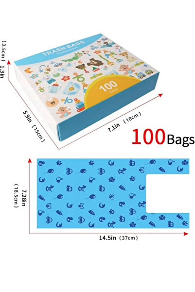 Generic 100-Piece Disposable Diaper Bag, Safe and Control Biodegradable Baby Nappy Sacks