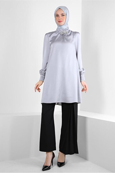 Alvina ACCESSORY DETAILED SATIN TUNIC 43523