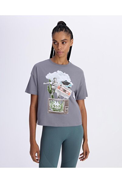 Kappa Authentic Alessi Women's Anthracite Comfort Fit T-Shirt