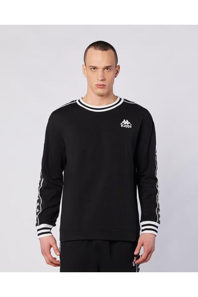Kappa Banda Stars Sweatshirt Erkek Siyah Regular Fit Sweatshirt