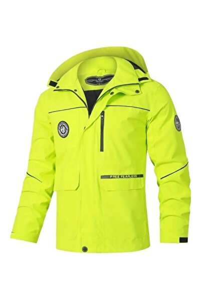 Evil wolf Men's Hooded Jacket with Pockets for Outdoor Activities 3XL