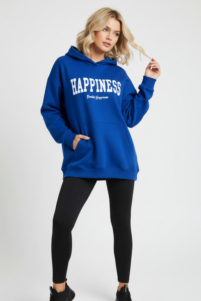 UNCİA OUTDOORS سويت شيرت مطبوع بغطاء للرأس مقاس كبير للجنسين من HAPPINES