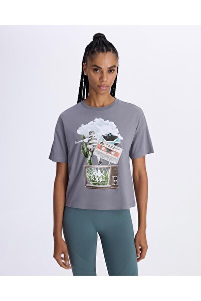 Kappa Authentic Alessi Women's Anthracite Comfort Fit T-Shirt