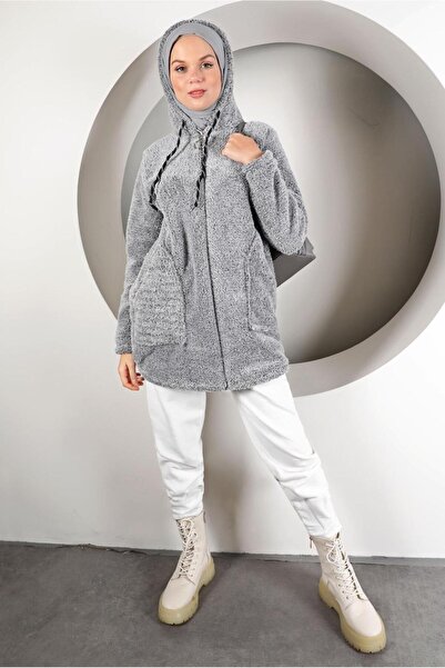 TRENDTESETTÜR Жіноча сіра куртка з капюшоном 50003