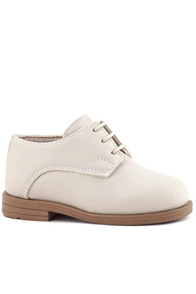 Rakerplus Cream Leather Laced Oxford Children's School Shoes