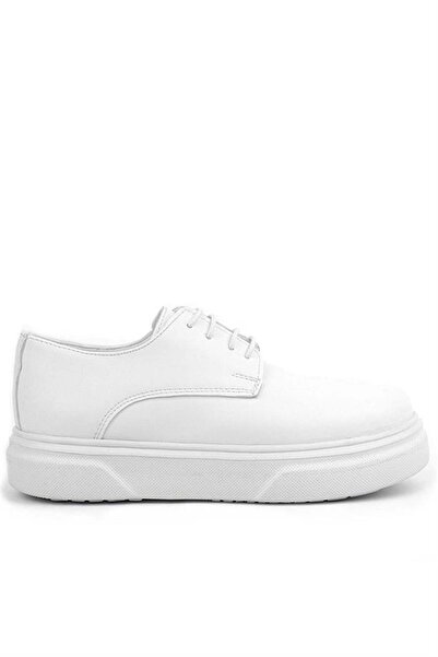 Rakerplus Παιδικά κλασικά παπούτσια Derby White Skin ψηλή σόλα